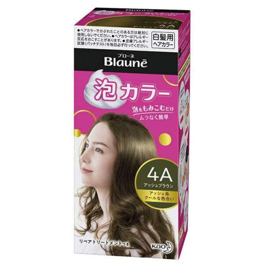 Kao Blaune Foam Grey Hair Dye 4A (Ash Brown) Single Pack