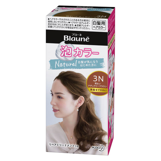 Kao Blaune Foam Grey Hair Dye 3N (Bright Naturally Brown) Single Pack
