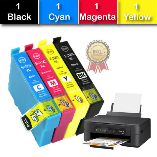 Compatible 4 Pack Epson Epson 212XL Ink Cartridges High Yield [1BK,1C,1M,1Y]