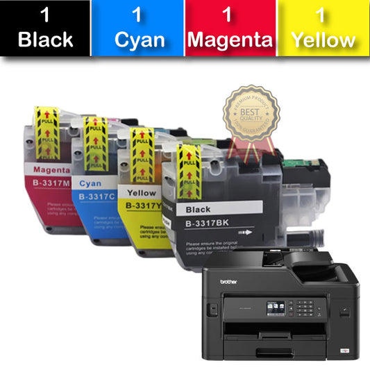 Compatible 4 Pack Brother LC3317XL Ink Cartridges High Yield [1BK,1C,1M,1Y]