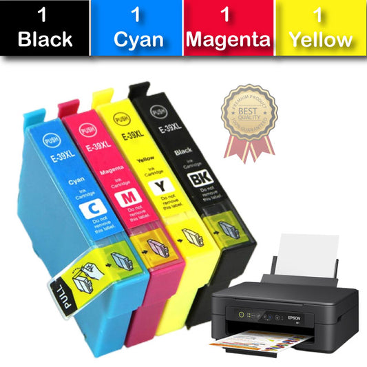 Compatible 4 Pack Epson Epson 39XL Ink Cartridges High Yield [1BK,1C,1M,1Y]