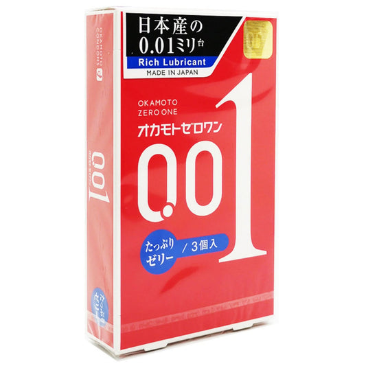 Okamoto Zero One 0.01 mm Rich Lubricant 3 Pieces Pack