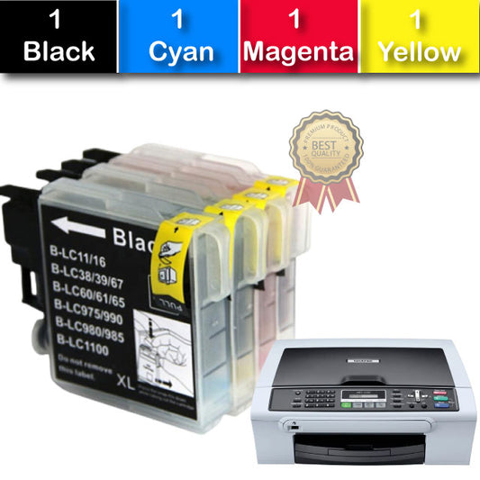 Compatible 4 Pack Brother LC38 Ink Cartridges High Yield [1BK,1C,1M,1Y]