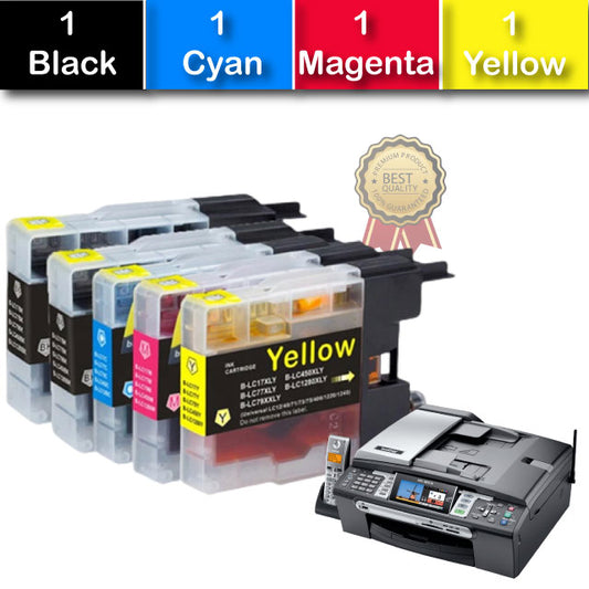 Compatible 4 Pack Brother LC77/LC73 Ink Cartridges High Yield [1BK,1C,1M,1Y]