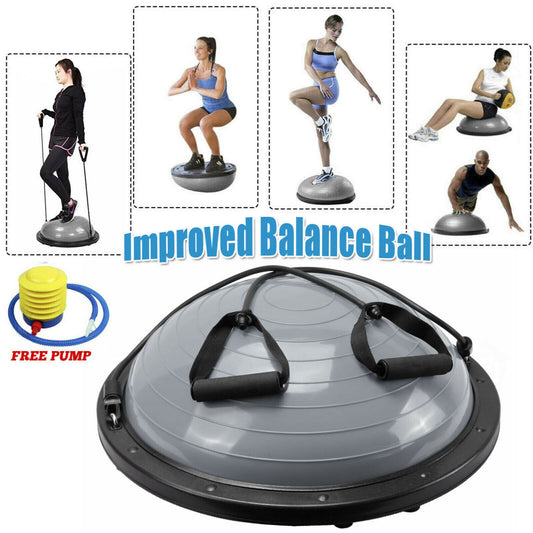 Pilates Balance Half Ball Gym Training Yoga Home Exercise Fitness w/ Pump&Band