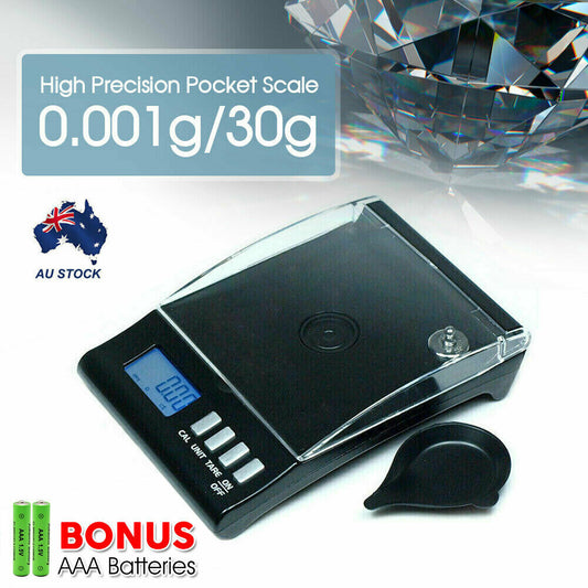 0.001g 30g High Precision Pocket Jewellery Scale