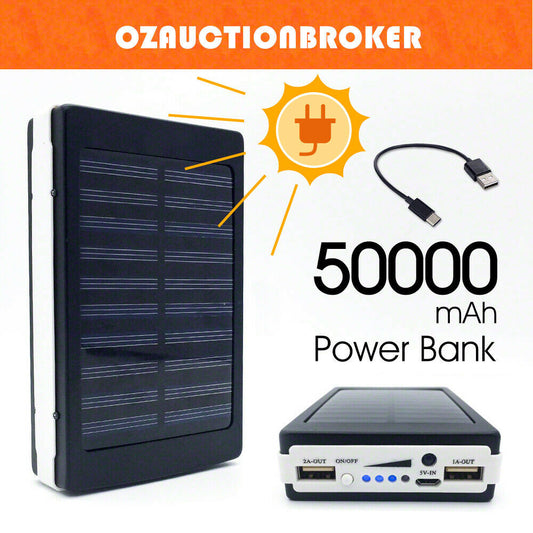 50000mah Solar Power Bank Dual USB Phone Charger