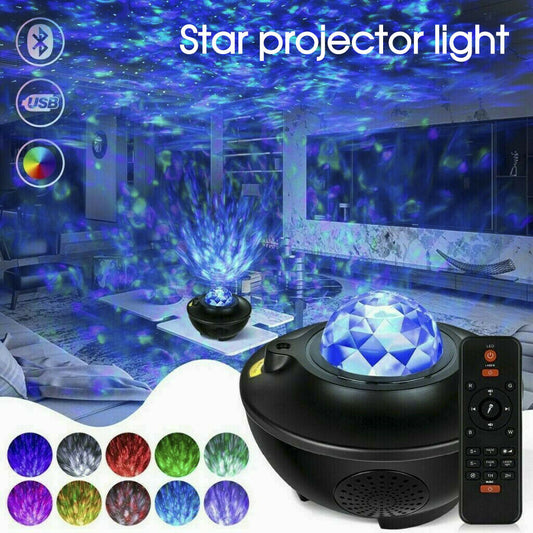 LED Galaxy Starry Night Light Projector Ocean Star Sky Party Kids Baby Room Lamp