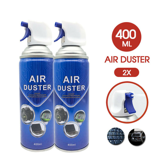 2x Compressed Air Duster Can Cleaner 400ml for Notebook Laptop PC Keyboard